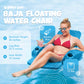 Trc Recreation Folding Baja Chair Foam Swimming Pool Float, Portable Super Soft Floating Lounger With 2 Cup Holders For Beach Essentials, Marina Blue