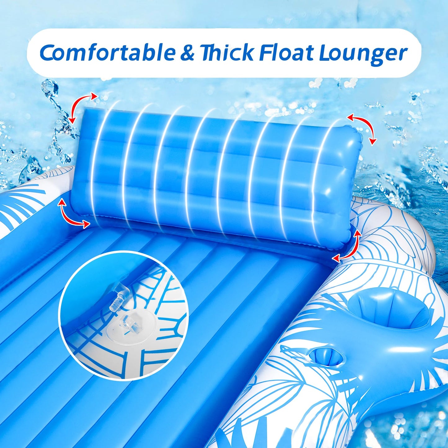 Inflatable mature-themed Tanning Pool Lounger Float -85 x 71 JIANYHW XX-Large Sunbathing Water Lounge Floaties  Suntan Tub Pool Floaty Raft Ice Bath Tub Tanning Bed  Blow Up Lake Pool Raft Floating Pad