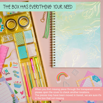 Gifts For Girls Age Of 8 9 10 11 12 13 Years Old And Up, Diy Journal Set, Personalized Diary Stuff For Tweens Teens, Decorate Your Planner/Organizer, Journaling Arts Craft Kit. Ideal Toy Age 6-8