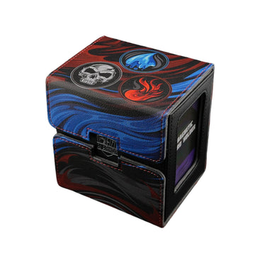 Ai protective covering MTG Commander 100+ Card Custom Art Deck Box With Storage (Blue/Black/Red)