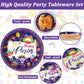 Gisgfim 96 Pcs Happy Purim Plates And Napkins Party Supplies Set Jewish Holiday Carnival Disposable Tableware Decorations Favors