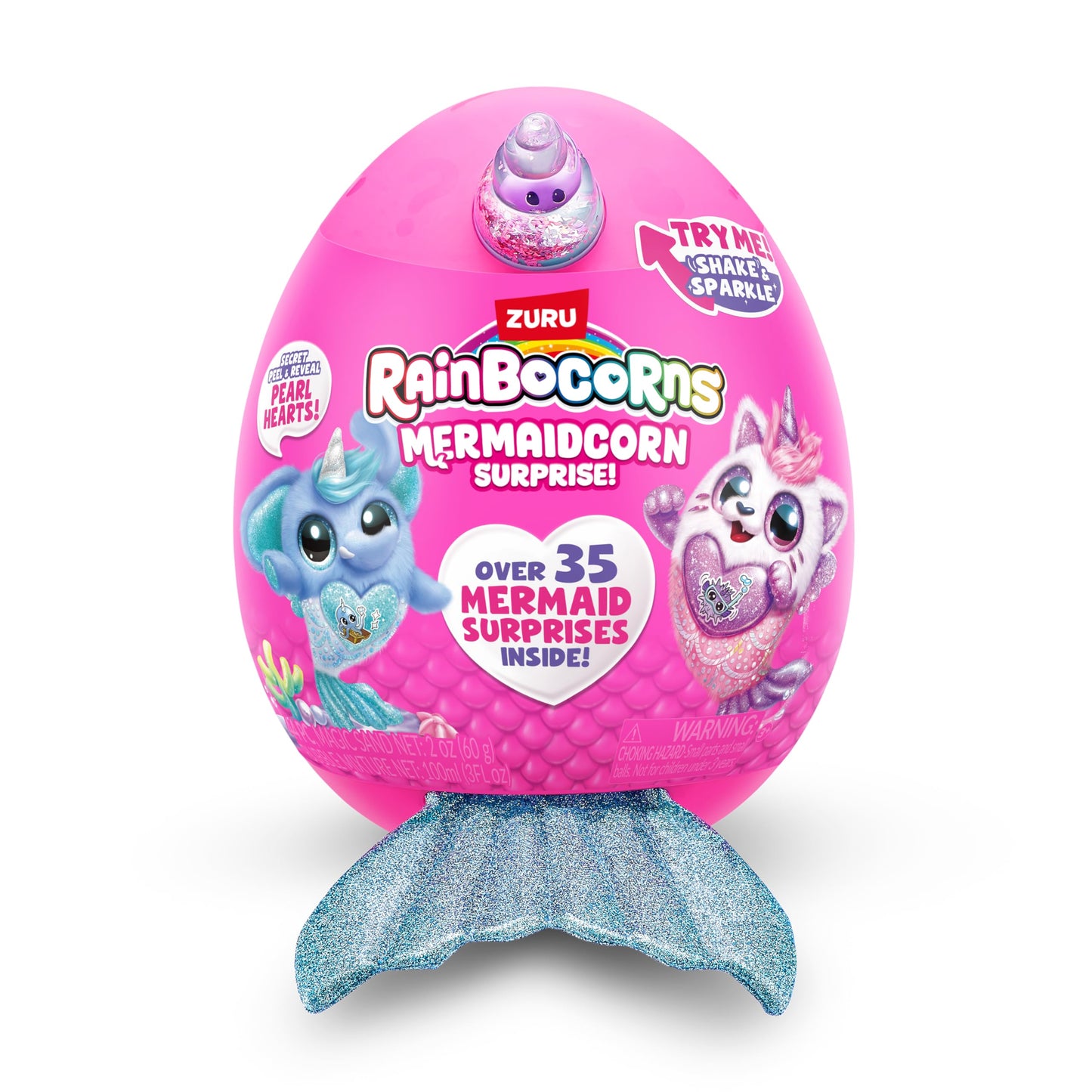 Rainbocorns Mermaidcorn Bunny Plush Toy - Collectible Stuffed Animal with Surprises, Magic Sands & Bubble Mixture, Series 1, Model 9283B