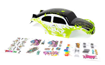 Summitlink Custom Body Compatible For 1/10 1/8 Scale Rc Car Or Truck (Truck Not Included) (Muddy Green Over White/Black)