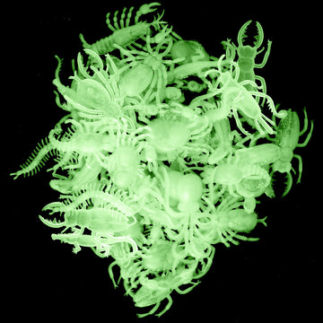 Glow In The Dark Insects - 144 Pieces - Party Favor And Prank Toys - Assorted Reptiles And Bugs Toys – Great For Halloween, Birthday Parties, Piñatas, Prizes And More - By Skeleteen