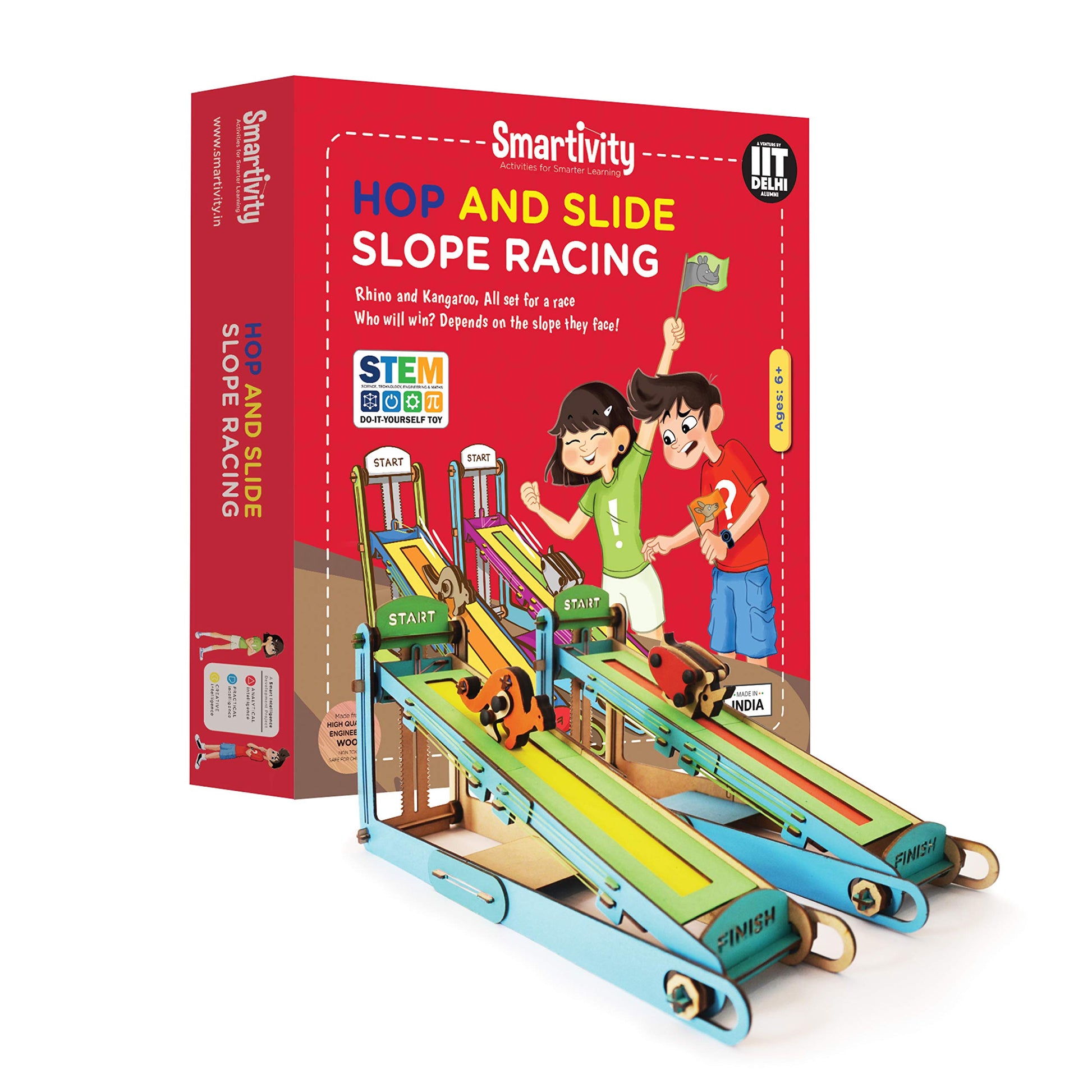 Smartivity Hop N Slide Slope Racing Stem Educational Diy Fun Toys, Educational & Construction Based Activity Game For Kids 6 To 