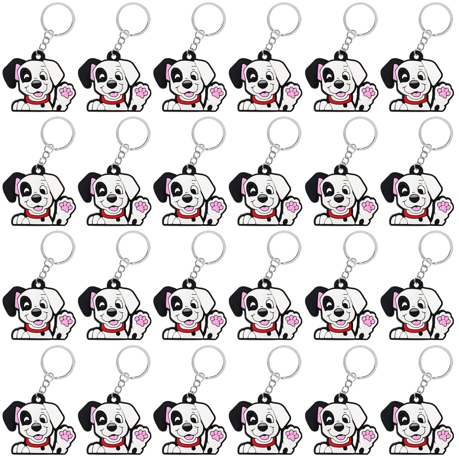 CiciBear 24 Pack Dalmatian Keychains Party Decoration for Guests, Dalmatian Themed Party, Baby Shower, School Party, Kids Birthd