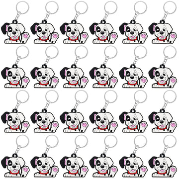CiciBear 24 Pack Dalmatian Keychains Party Decoration for Guests, Dalmatian Themed Party, Baby Shower, School Party, Kids Birthd