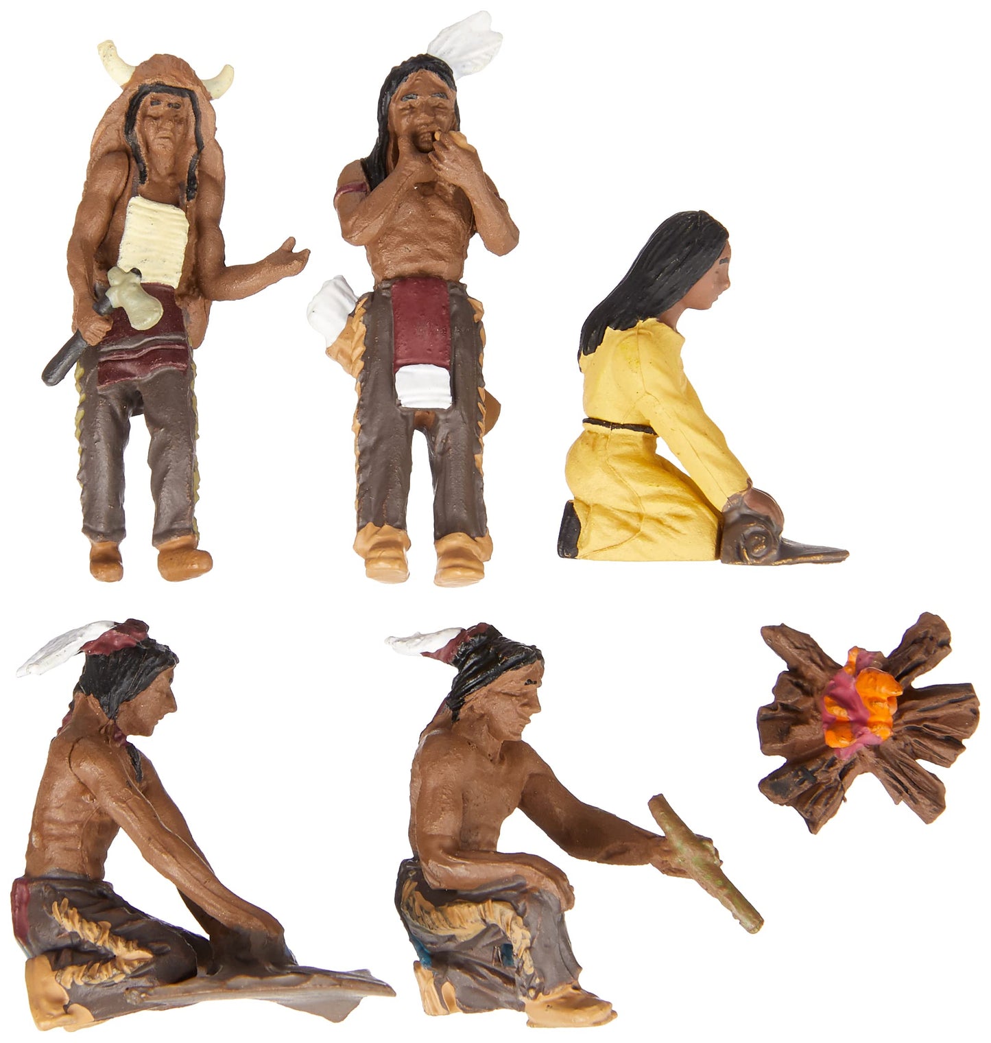 Woodland Scenics SP4443 1.5-Inch Scene Setters Figurine  Native Americans  5/Pack
