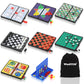 WinSTEM 8-in-1 Mini Travel Board Games Set, Magnetic Checkers, 5.2" Compact, ABS Plastic, Ideal for Family & Camping Fun