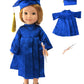 American Fashion World Blue Graduation Outfit for 14-Inch Dolls | enhanced Quality & Trendy Design | Dolls Clothes | Outfit Fashions for Dolls for Popular Brands