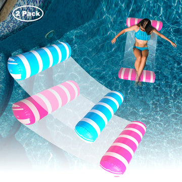 2 Pack Water Swimming Pool Float Hammock,Pool Float Lounger,Water Hammock Lounger, Swimming Floating Bed Hammock,Comfortable Inf
