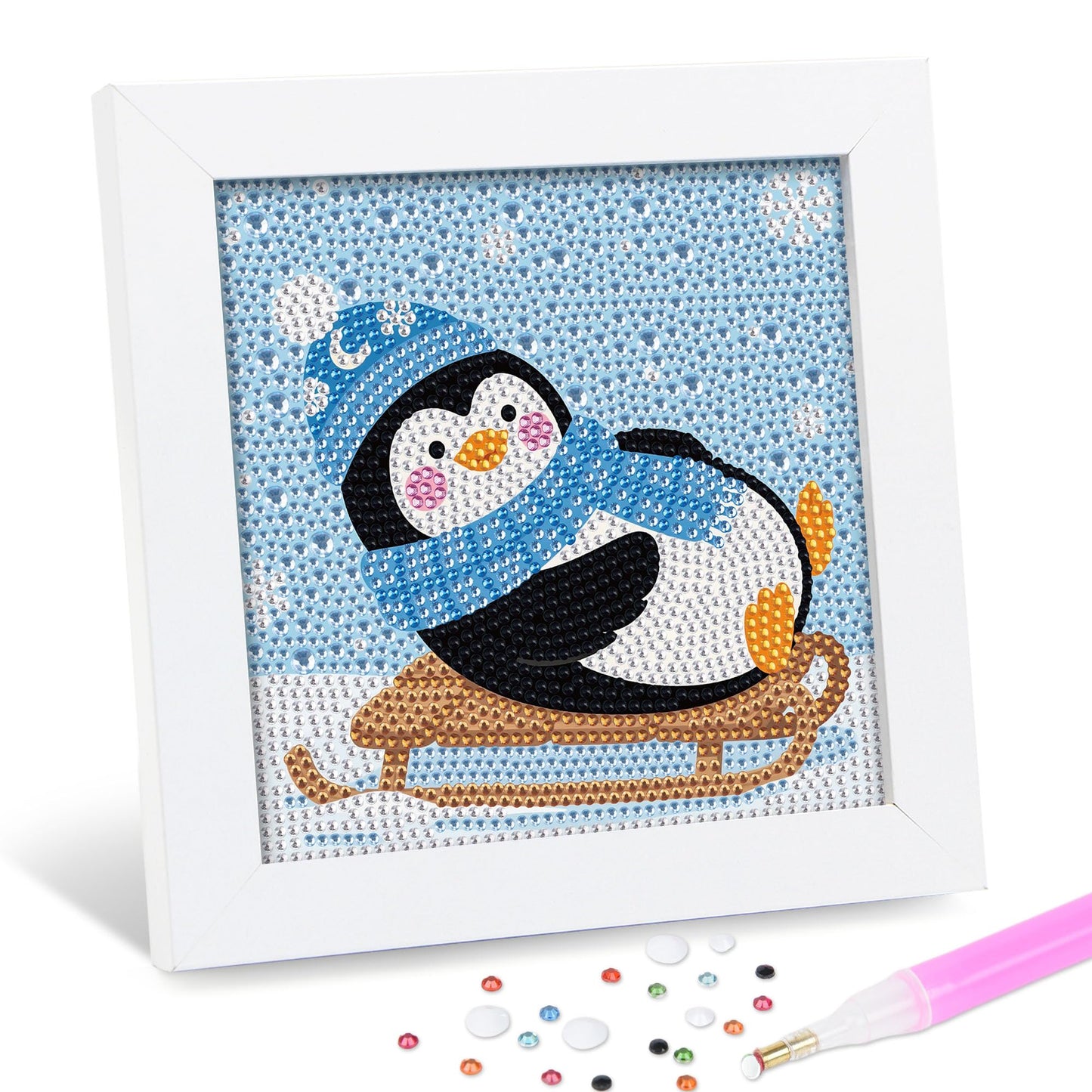 Leixonl Diamond Art Kits for Kids with Framed (7 in) Cartoon Animals DIY Gem Art Painting - Arts & Crafts Gifts for Beginners & 