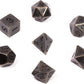 Chessex Manufacturing Chx27028 Dark Metal Dice With Black Numbers - Set Of 7