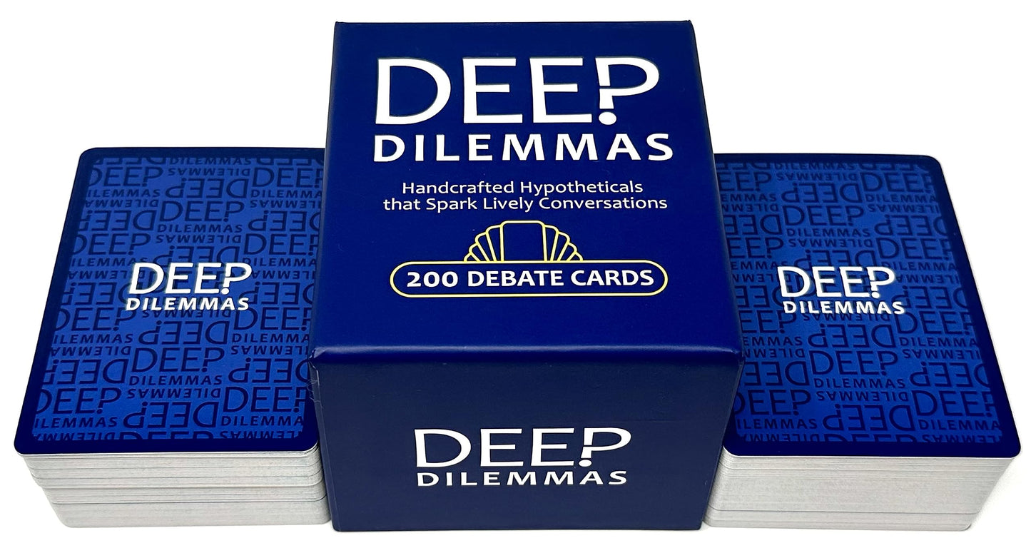 Deep Dilemmas Conversation Cards - 200 'Would You Rather' Ice Breakers for Adults, Multicolor, Cardstock - Perfect for Couples & Family