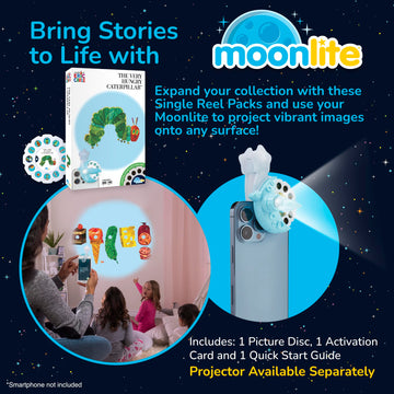 Moonlite Storybook Reels For Flashlight Projector, Kids Toddler | The Very Hungry Caterpillar | Single Reel Pack Story For 12 Months And Up