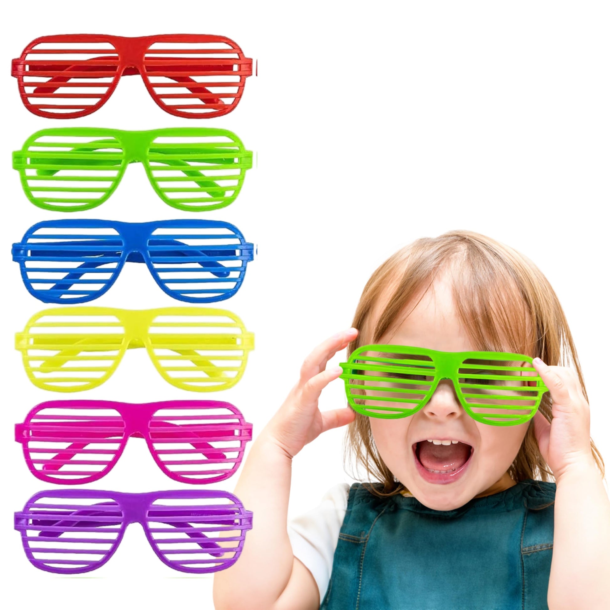 PREXTEX Mega Pack 50 Pairs of Kids Plastic Shutter Shades Glasses Shades Sunglasses Eyewear Party Favors and Party Props Assorte