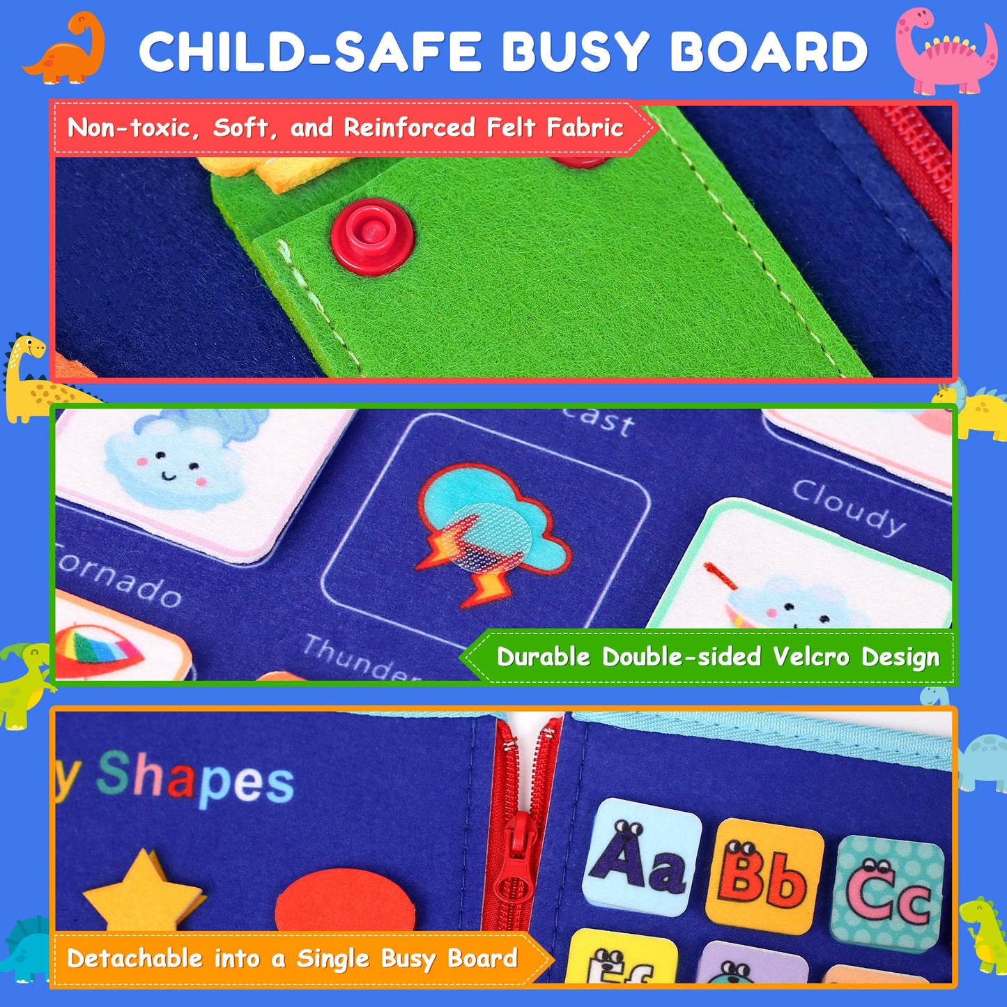 Busy Board Toddler Sensory Toys For 3+ Year Old, Montessori Toys For Toddlers 3, Preschool Learning Activities Busy Book, Travel