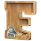 Aorcmitn Extra Large Wooden Letter Coin Piggy Bank For Boys Girls Kids Toddler Alphabet F Money Bank (Initial-F-12)