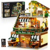 INSOON City Coffee House Building Set, 1173 PCS Cafe Shop Model, Light-Up, for Ages 6-12+, Made of Acrylonitrile Butadiene Styrene