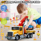 SpringFlower 15'' Large Tow Truck Toy, Toy for 3 4 5 6 Years Old Boy Toddlers, Truck Vehicle Toy with Racing Car, Traffic Signs,