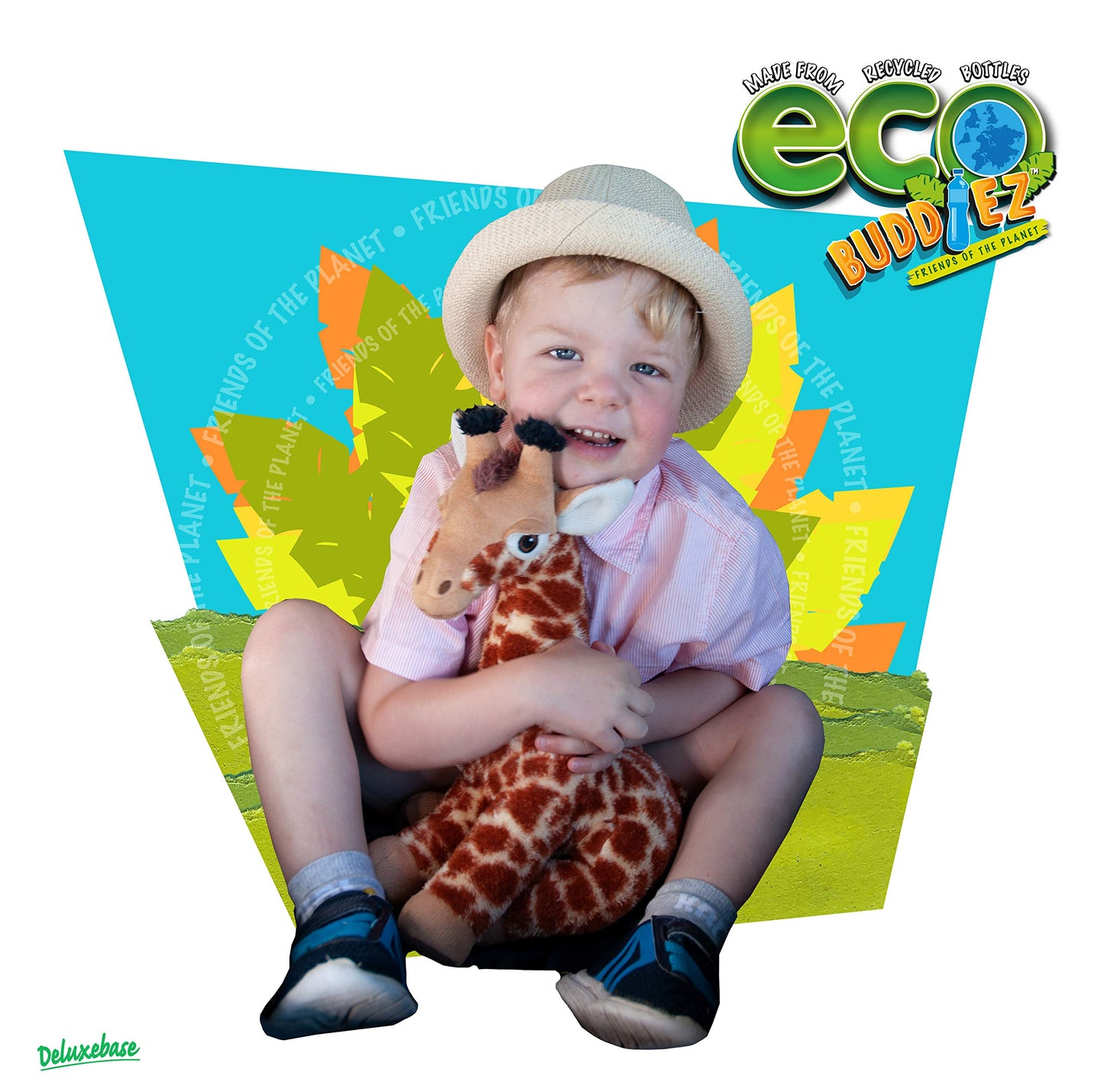 Ecobuddiez - Giraffe From Deluxebase. 13 Inch Giraffe Plush Toy. Eco Friendly Child Safe Giraffe Stuffed Animal Made From Recycled Plastic Bottles.