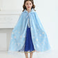 Purfeel Girls Cape For Elsa Dress Up Kids Hooded Cloak Costume Blue 3-6Years