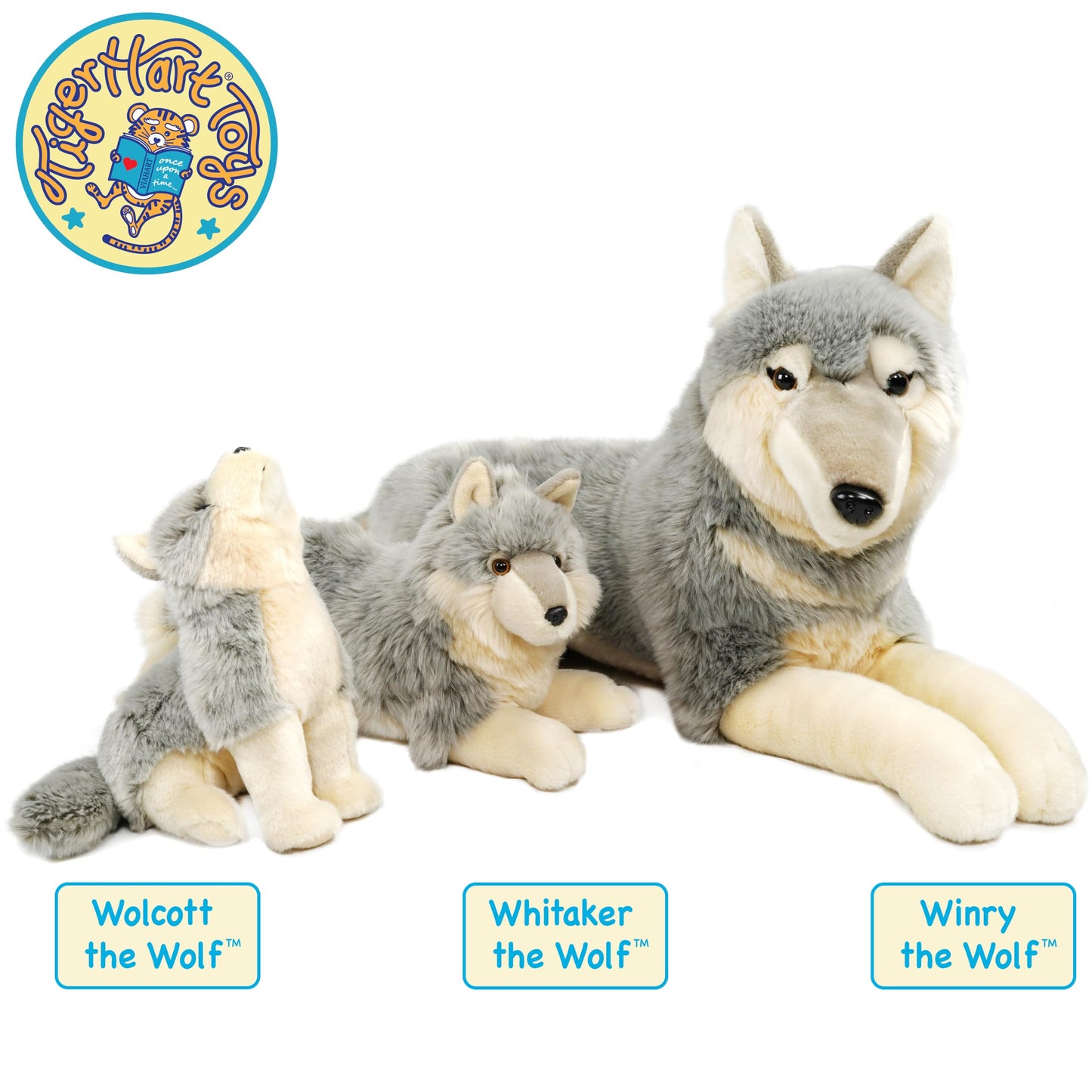 TigerHart Plush Dog - Winry The Wolf, 27 Inch, White, Soft Polyester Stuffed Animal