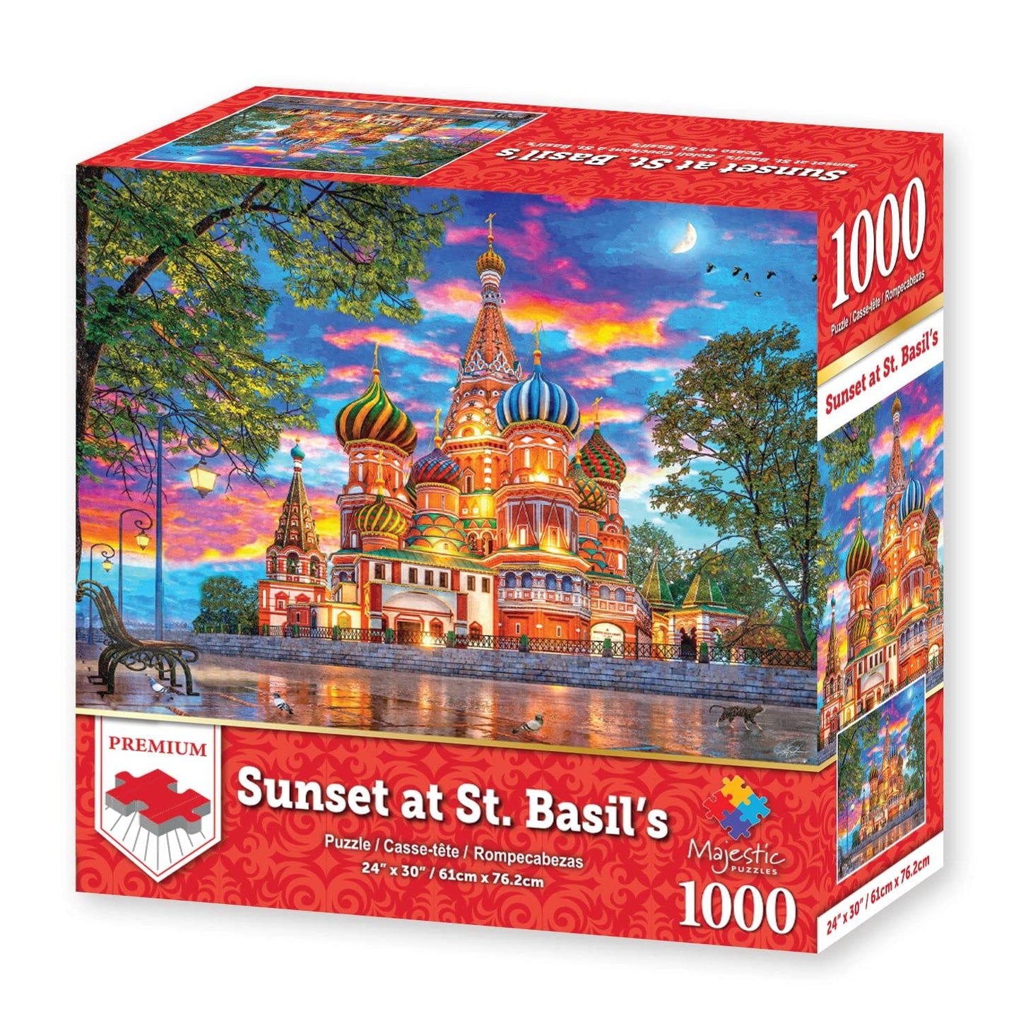 Springbok 1000 Piece Jigsaw Puzzle - Sunset at Basil's Cathedral, Multicolor, Engineered Wood, Model 70-11032