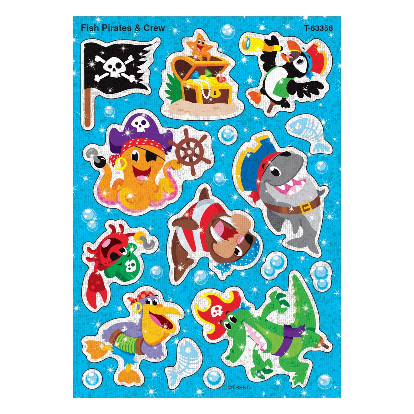 FISH PIRATES & CREW SPARKLE STICKRS