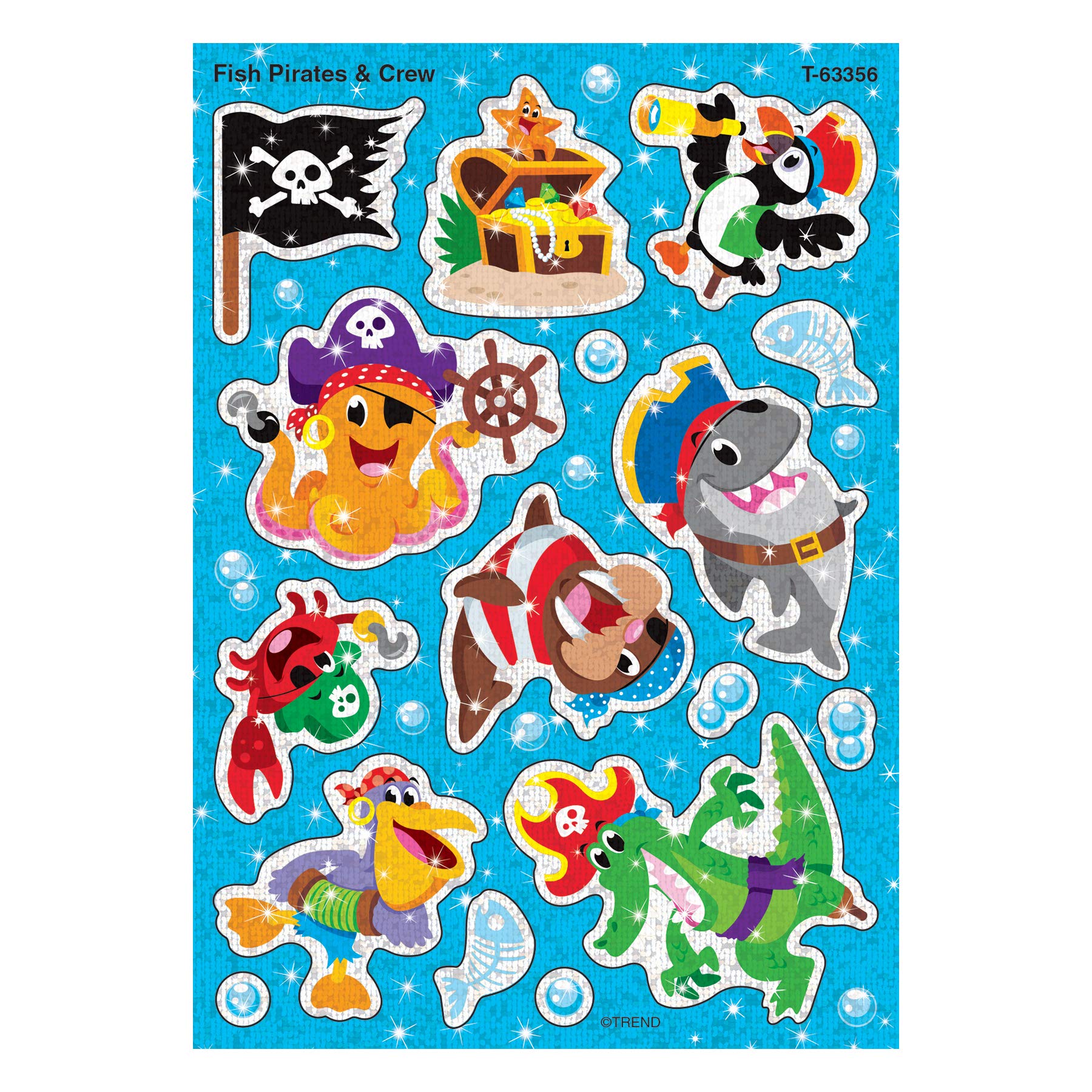 FISH PIRATES & CREW SPARKLE STICKRS