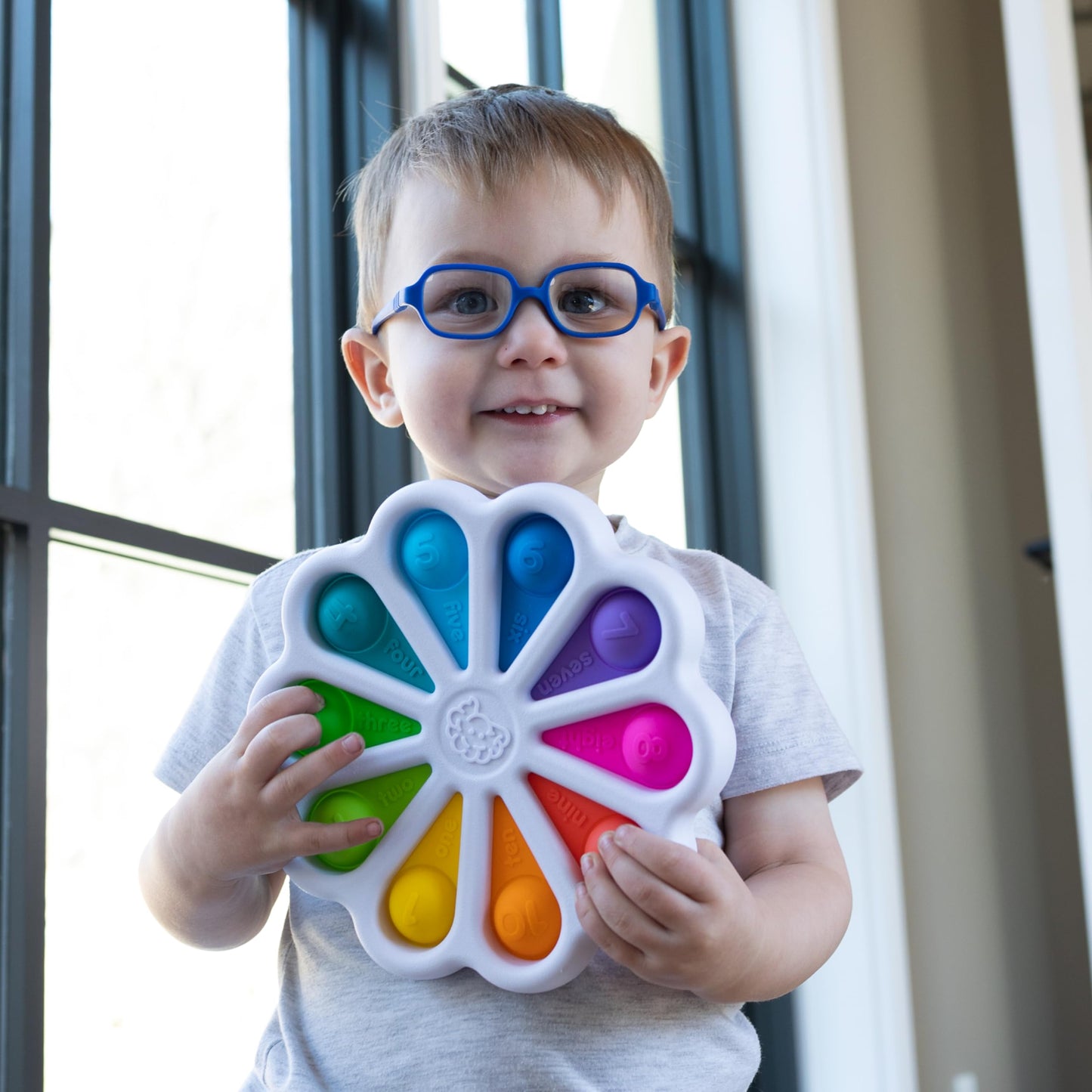 Fat Brain Toys Dimpl Digits Toddler Toys, Popping Number Learning Sensory Preschool Toy For 2 Years+, Bilingual Spanish And Engl