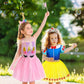 Jeowoqao Toddler Girls Dress Up Costumes, Princess Dress Up Clothes For Little Girls, Kids Dress Up Pretend Play Set With Supergirl Princess Costumes Toy Gift For Girls Ages 3 4 5 6 Years