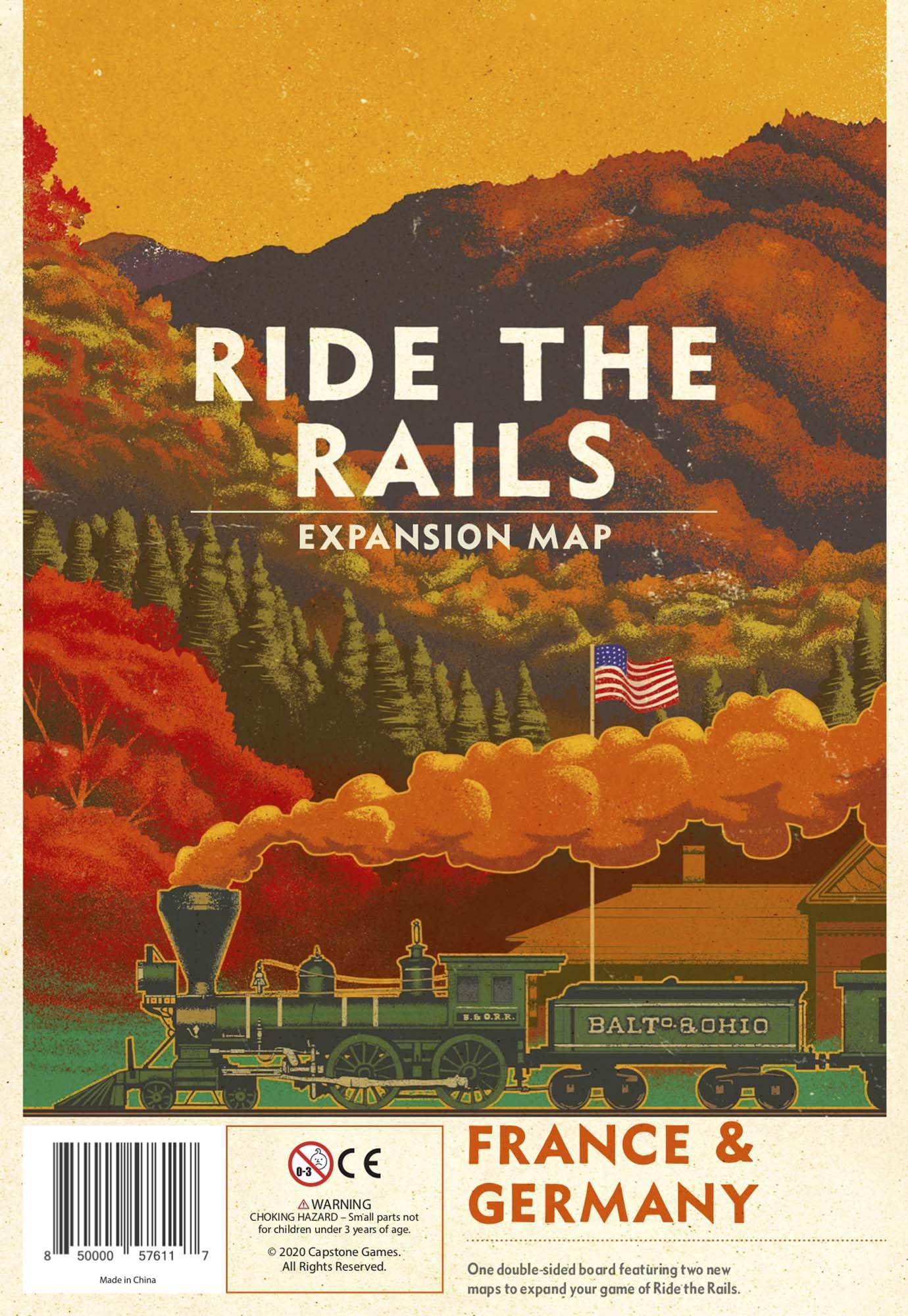 Capstone Games: Ride The Rails: France & Germany, Expansion, Strategy Board Game, 3 to 5 Players, 45 to 60 Minute Play Time, Age