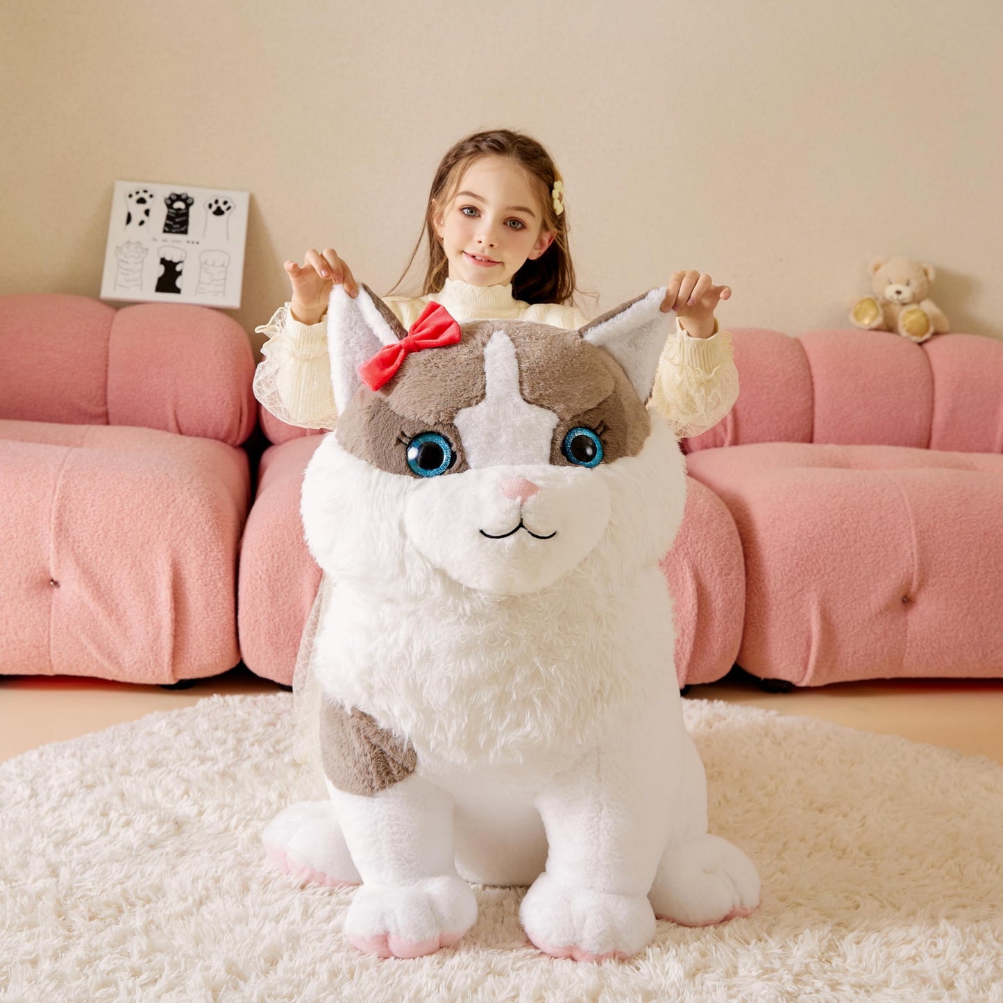 Tumyay Giant Ragdoll Cat Stuffed Animal Plush Soft Toy,Large Toys Jumbo 26'' Cute Big Size Huge Plushy Plushie,Birthday Gifts Fo