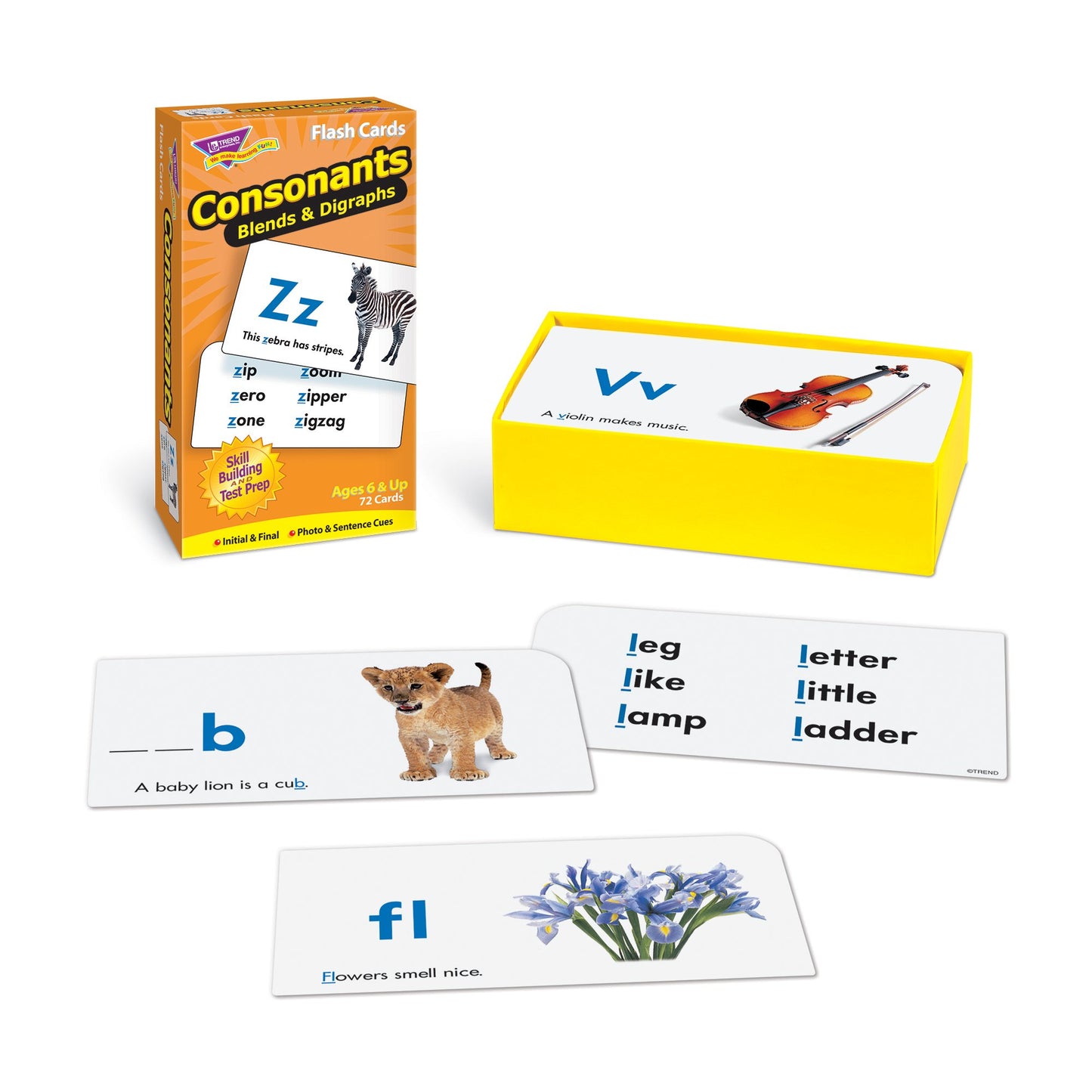 Trend Enterprises T-53009 Flash Cards Consonants-72/Box