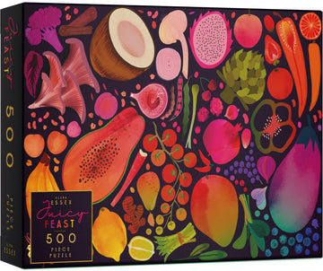 Elena Essex 500 Piece Puzzles For Adults - Juicy Feast/Puzzles For Adults 500 Pieces/Jigsaw Puzzles 500 Pieces/Colorful Fruit Vegetable Plants Puzzle/Puzzle Size 18X24Inches