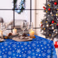 Jectivs 6 Pieces Christmas Snowflake Plastic Party Tablecloth Decorations,White Snowflake Blue Xmas Backdrop Sign Table Cover Ba