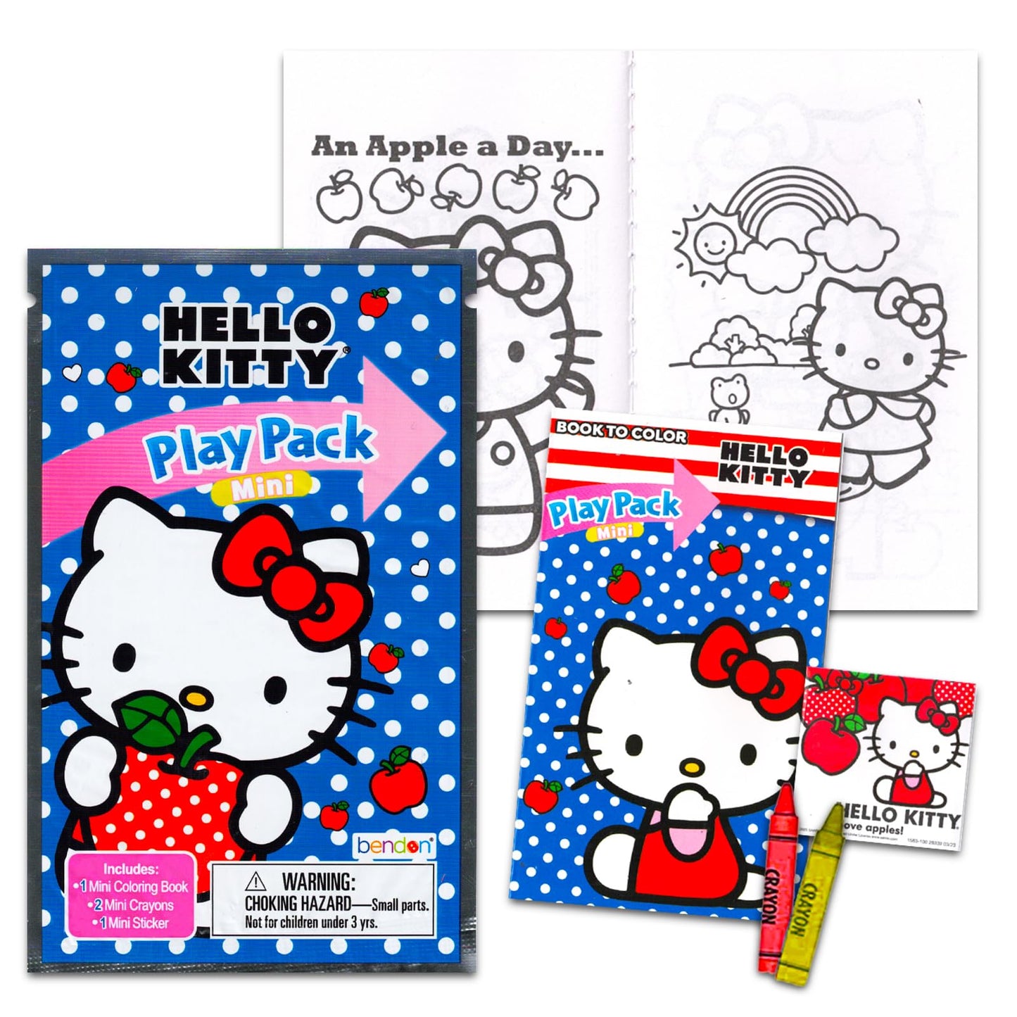 Hello Kitty Mini Party Favors Set for Kids - Bundle with 24 Mini Hello Kitty Grab n Go Play Packs with Coloring Pages, Stickers