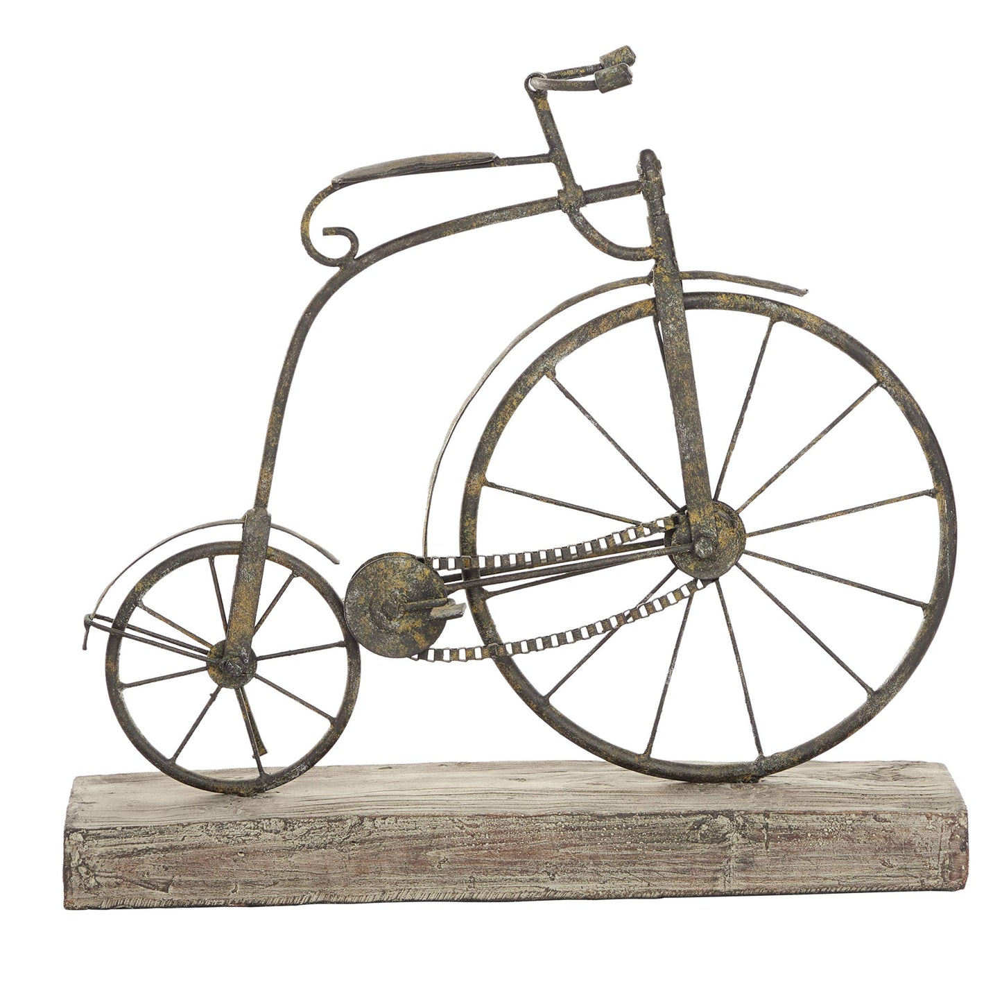 Deco 79 Metal Wood Bicycle, 16 By 14-Inch, Black