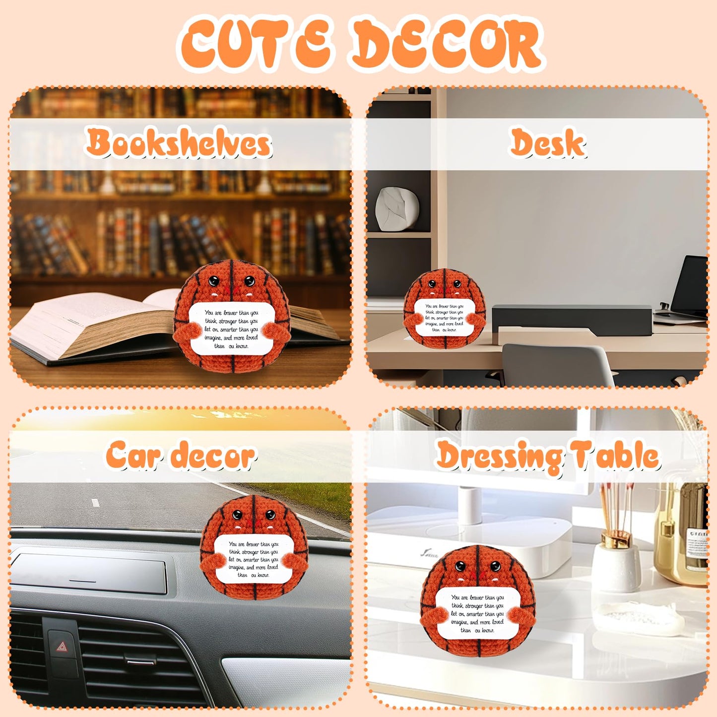 Lestp Funny Gifts Women Positive Basketball Emotional Support Crochet Nuggets Pickle Plush Partner Cute Birthday Gift Gag Metal