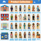 Atoylink 36Pcs Wooden Community Helpers Pretend Play Toys For Kids 3 4 5 6 Year Old, Little People Figures Wooden Blocks Occupations Dress Up Toddlers Preschool Learning Toys Boys Girls Birthday Gifts