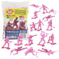 Tim Mee Toy Pink Plastic Army Men - 48pc Toy Soldier Figures, Made in USA, Model TM-67701