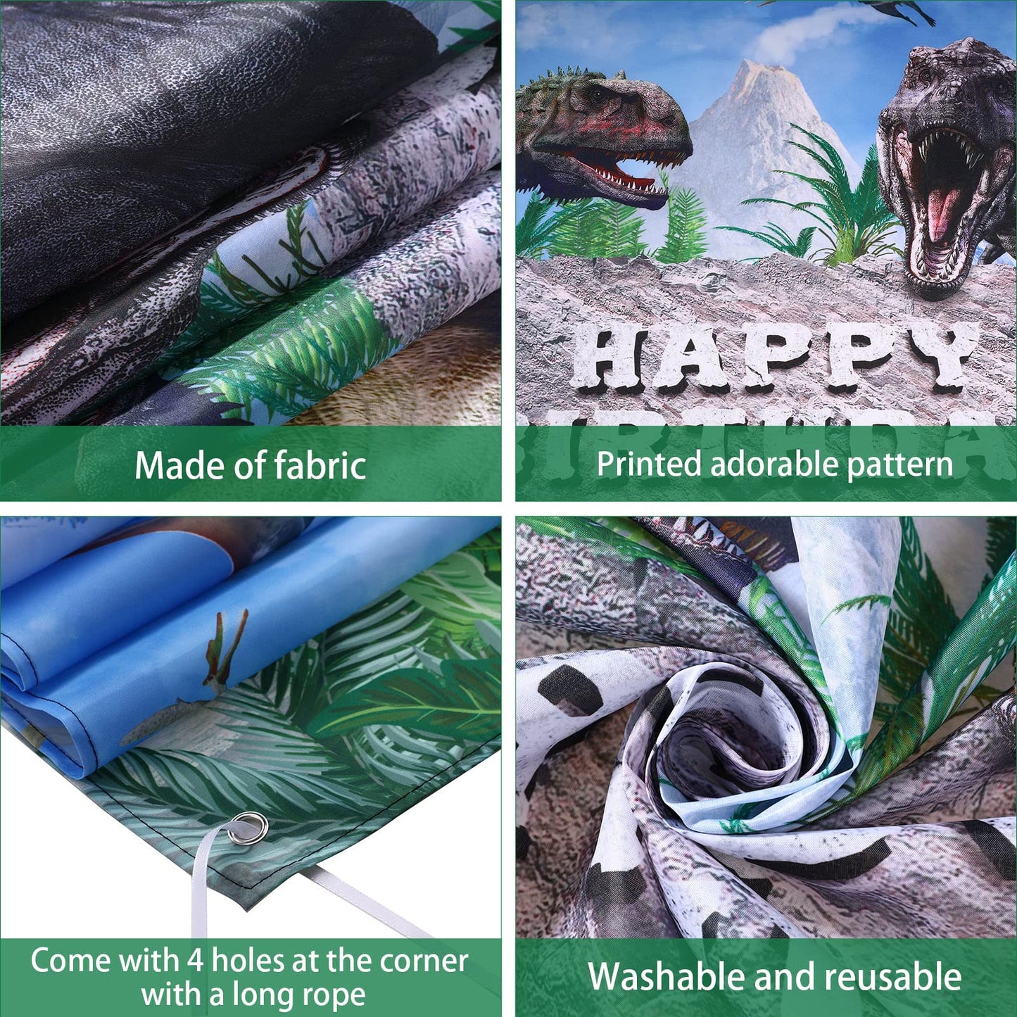 Tatuo Dinosaur Photo Backdrop Dino Theme Banner 72.8 x 43.3 Inch Dinosaur Photography Background Happy Birthday Background for D