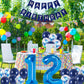 Naninuneno 12Th Blue Birthday Party Decorations For Boy Girl Men Women, Happy 12 Birthday Balloons Supplies With Happy Birthday