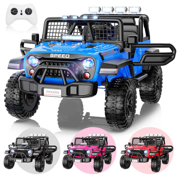 Hikole 2 Seater Ride On Car 24V Ride on Truck with Remote Control, 2 * 200W Powerful Engine, LED Lights, 3 Speeds, 24 Volt Ride 