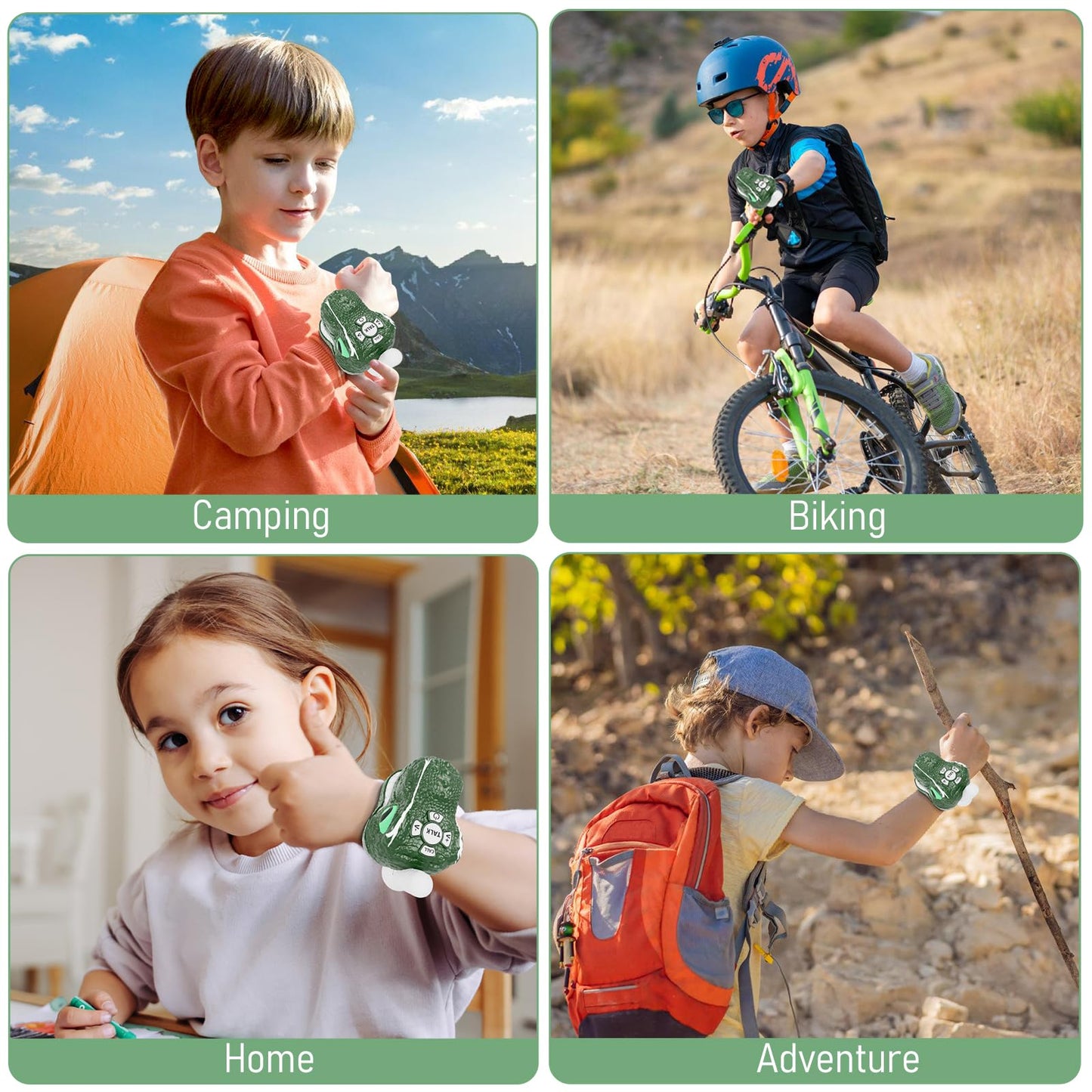 Dinosaur Walkie Talkies for Kids 3 Pack Camping Gear T-Rex Outdoor Toys for Boys Girls Age 3-12 Year Old 3 Channel Long Range Bi