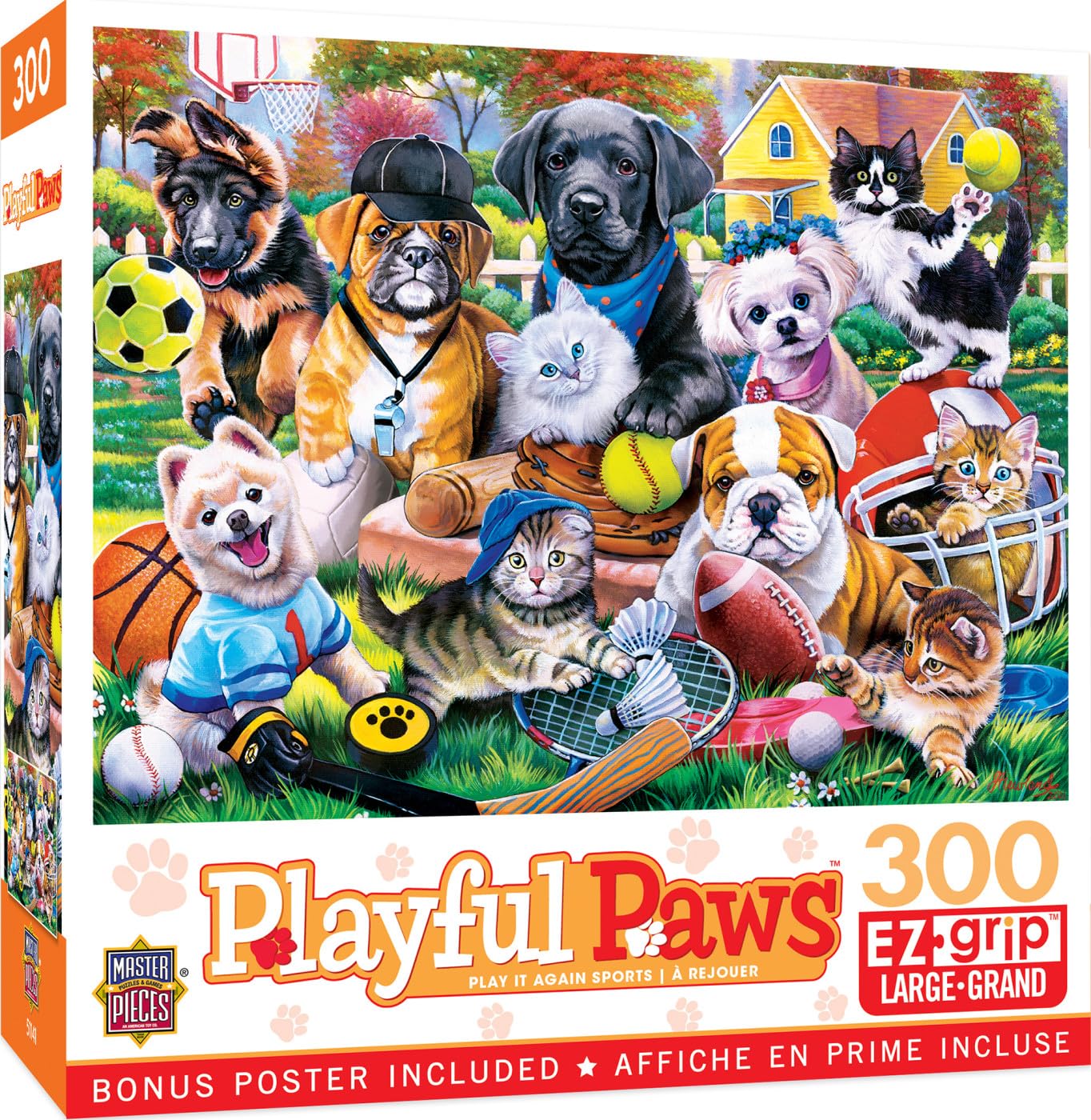 Baby Fanatics MasterPieces 300 Piece EZ Grip Jigsaw Puzzle - Play it Again Sports - 18x24