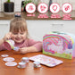 JOYIN Unicorn Tea Set for Toddlers Tea Party Set for Children Kids Pretend Role Play Tin Teapot Set with Cups, Plates and Carryi