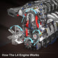 Mould King 10087 L4 Casoline Engine Building Blocks Kit - 1787 Pieces To Build Your Own Mini Engine That Work - Diy Stem Project For Kids, Teens, & Hobby Kit For Adults