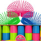 The Dreidel Company Neon Plastic Multicolor Coil Spring, Goody Bag Fillers, Party Favor For Kids, 3' Inches (80Mm) (20-Pack)